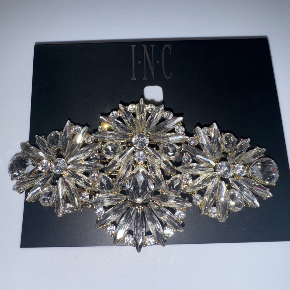 INC Crystal Floral Hair Clips